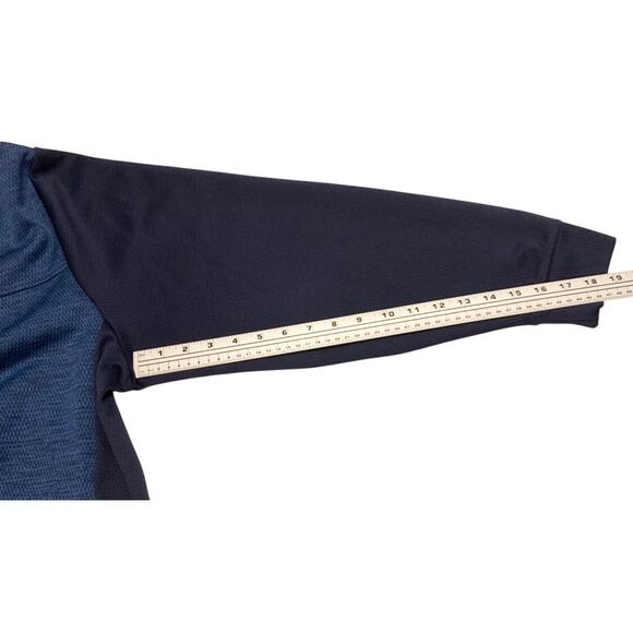 PGA Tour Mens Golf Shirt 2 Tone Blue Sz. XL Quarter Zip Pullover Pockets Sporty - Picture 9 of 12